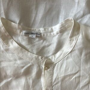James Perse Cream Casual Button Down Shirt